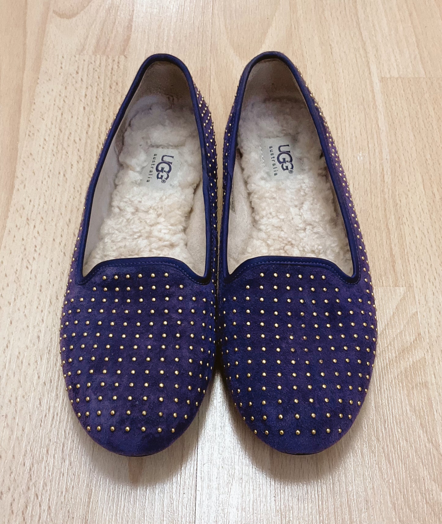 Ugg Shoe Size 7 Purple/Gold studded Flats