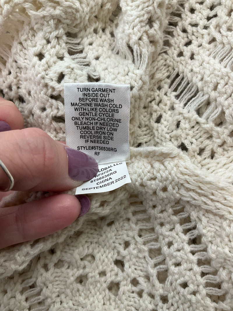 No Brand Cream Crochet Pre-Owned Ladies Shrug - Size Small