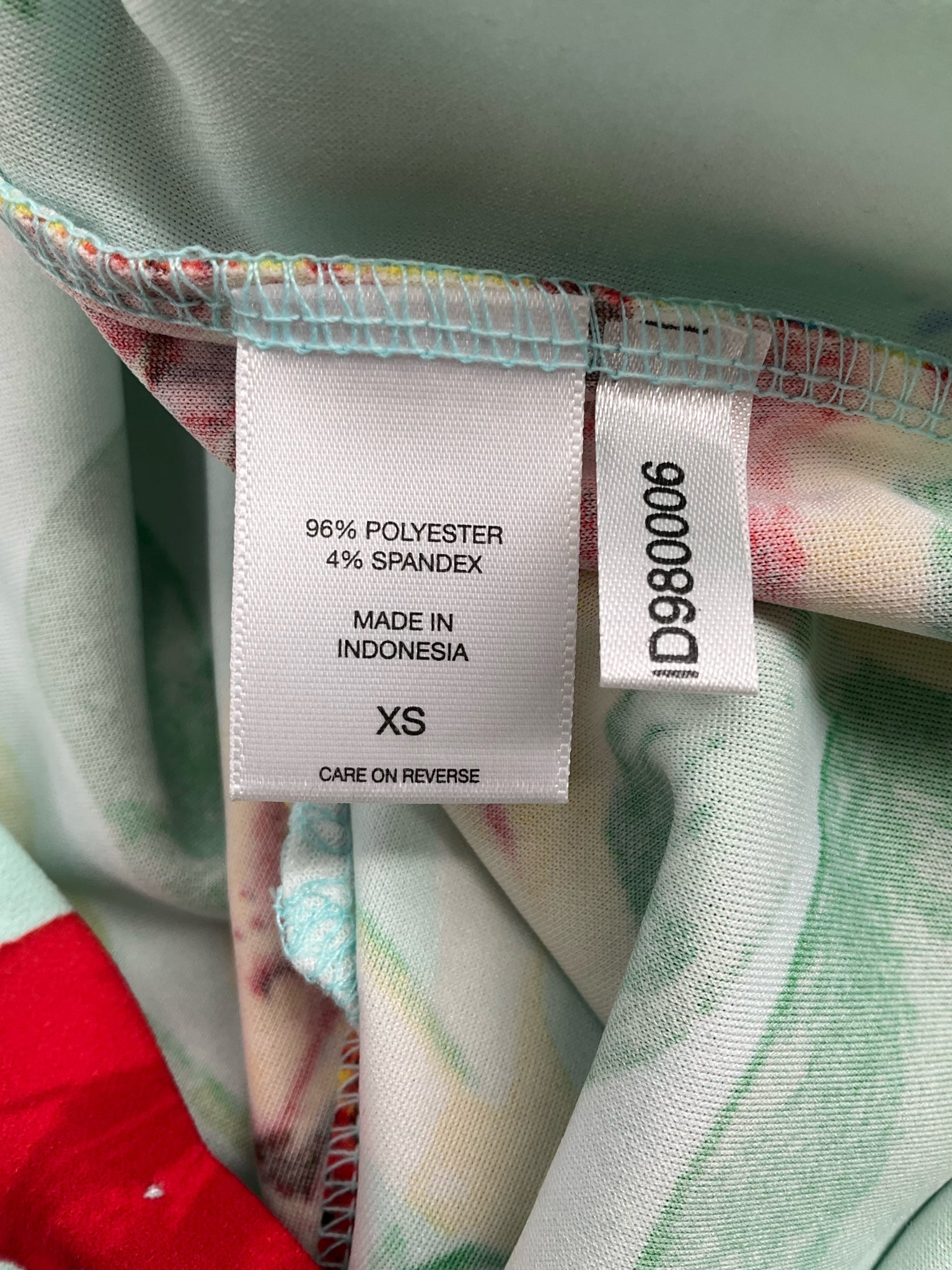 New York &amp; Co Aqua/Red/Yellow Floral Pre-Owned Ladies Dress - Size XS