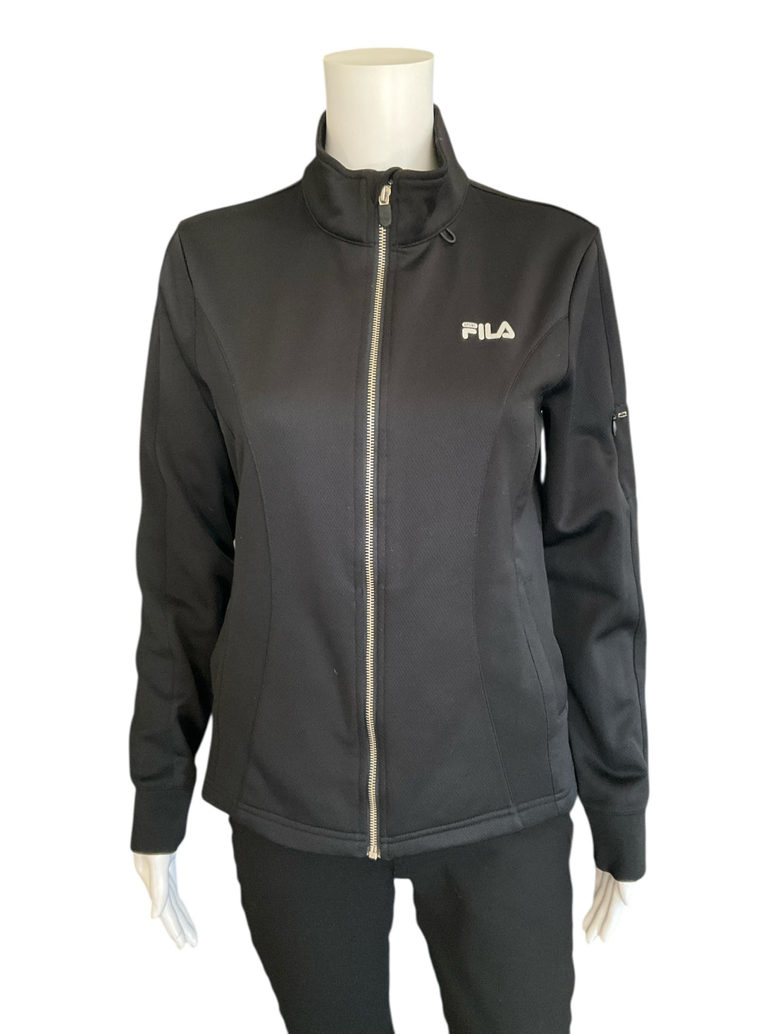 Fila Black Logo Pre-Owned Ladies Jacket - Size Medium - Margaret’s Fine Consignment