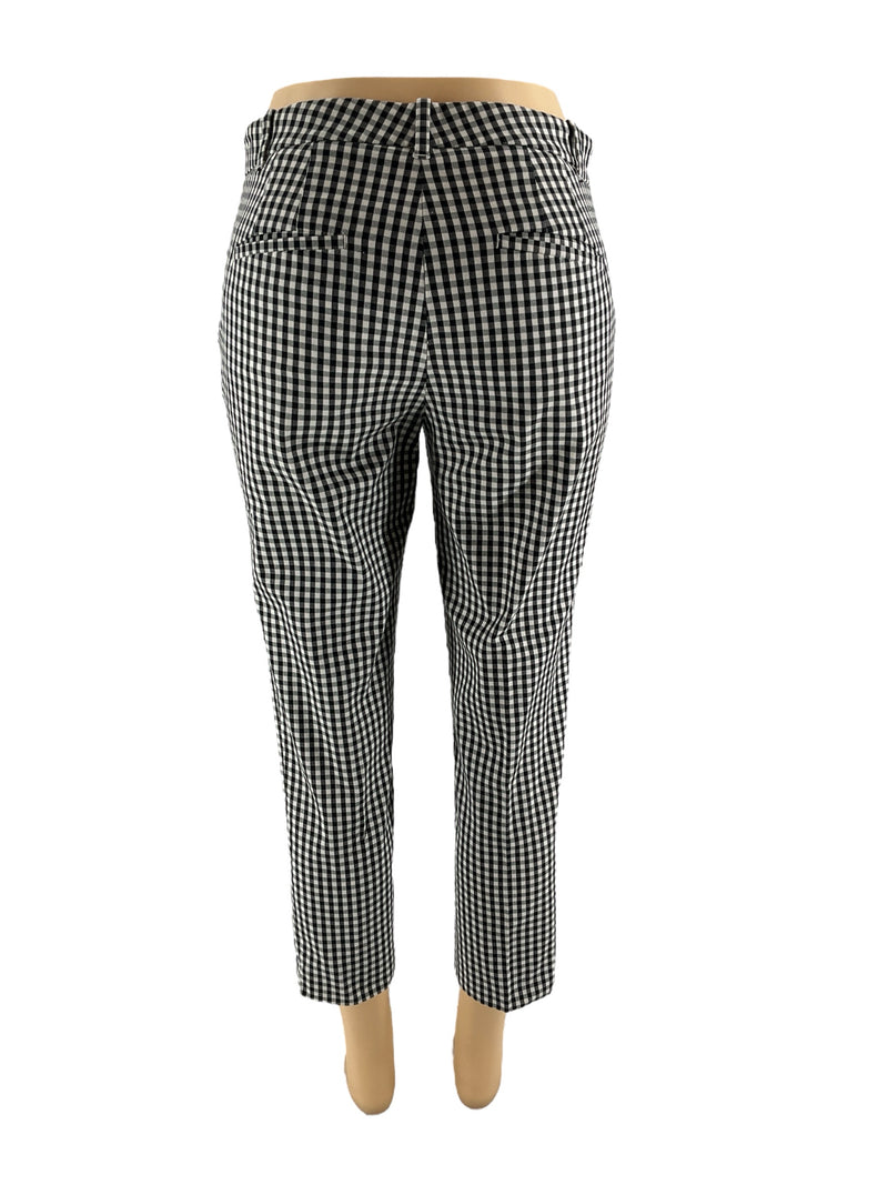 Ann Taylor Navy/White Checkered Pre-Owned Ladies Pants - Size 2
