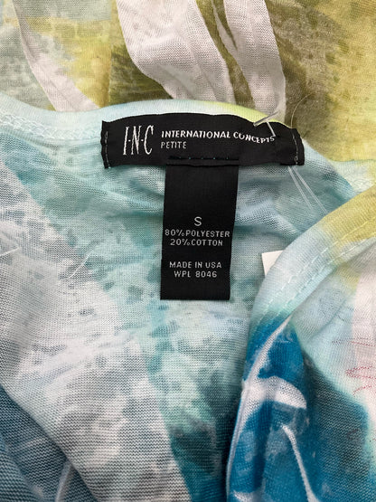 INC Aqua/Green Print Pre-Owned Ladies Casual Top -  Size Small