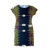 Carmen Marc Valvo black/yellow/orange Sheath Floral Fern Print Scuba Sheath Dress Size XS NWT - Size XS