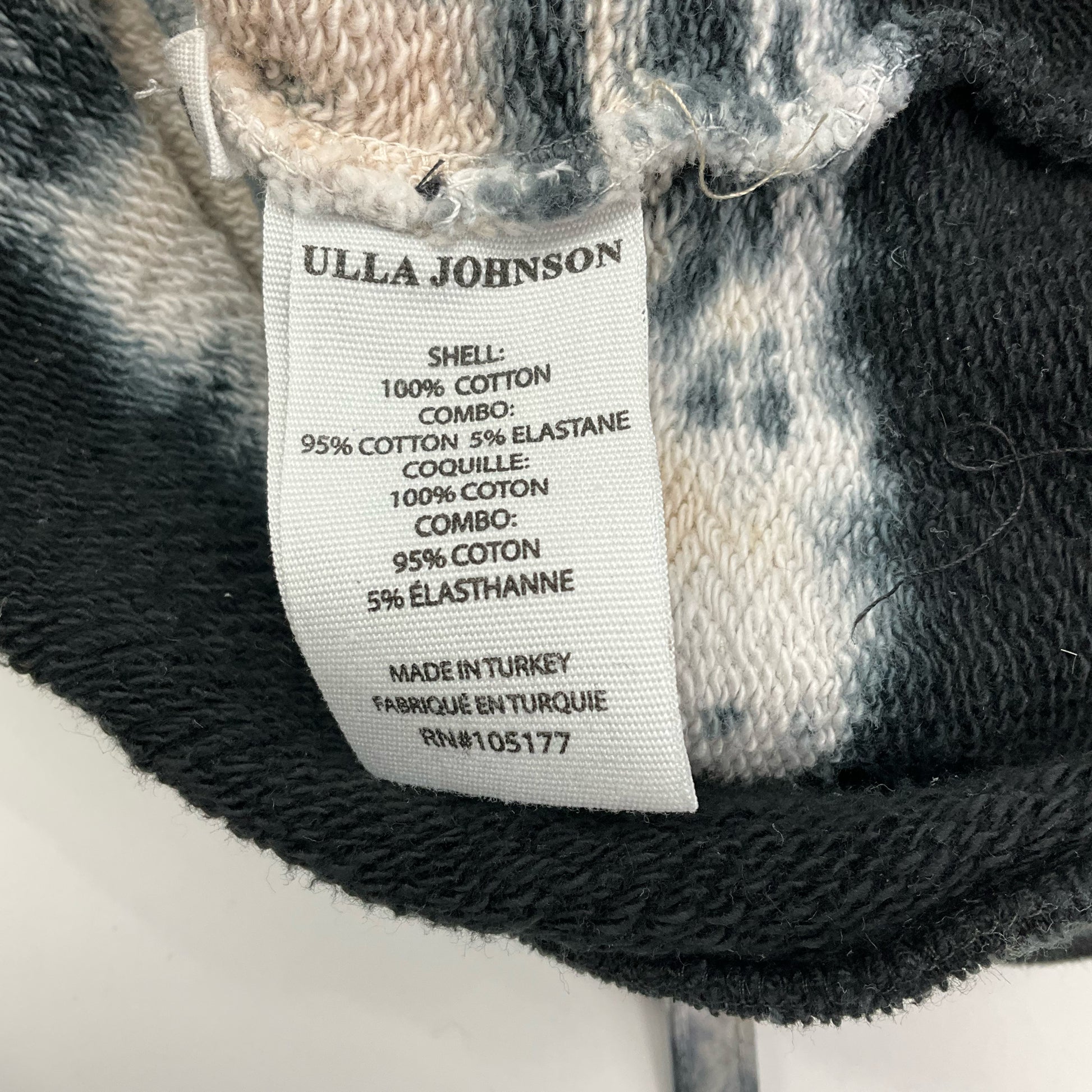 Ulla Johnson Black/White/Cream Tye Dye Top Size Small - information