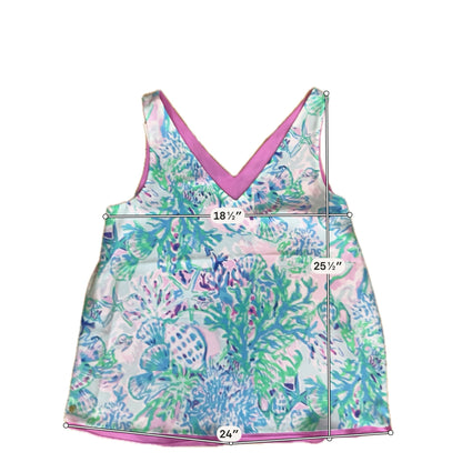 Lilly Pulitzer Downstairs Tank Top in Shell Me About It Print Size Large