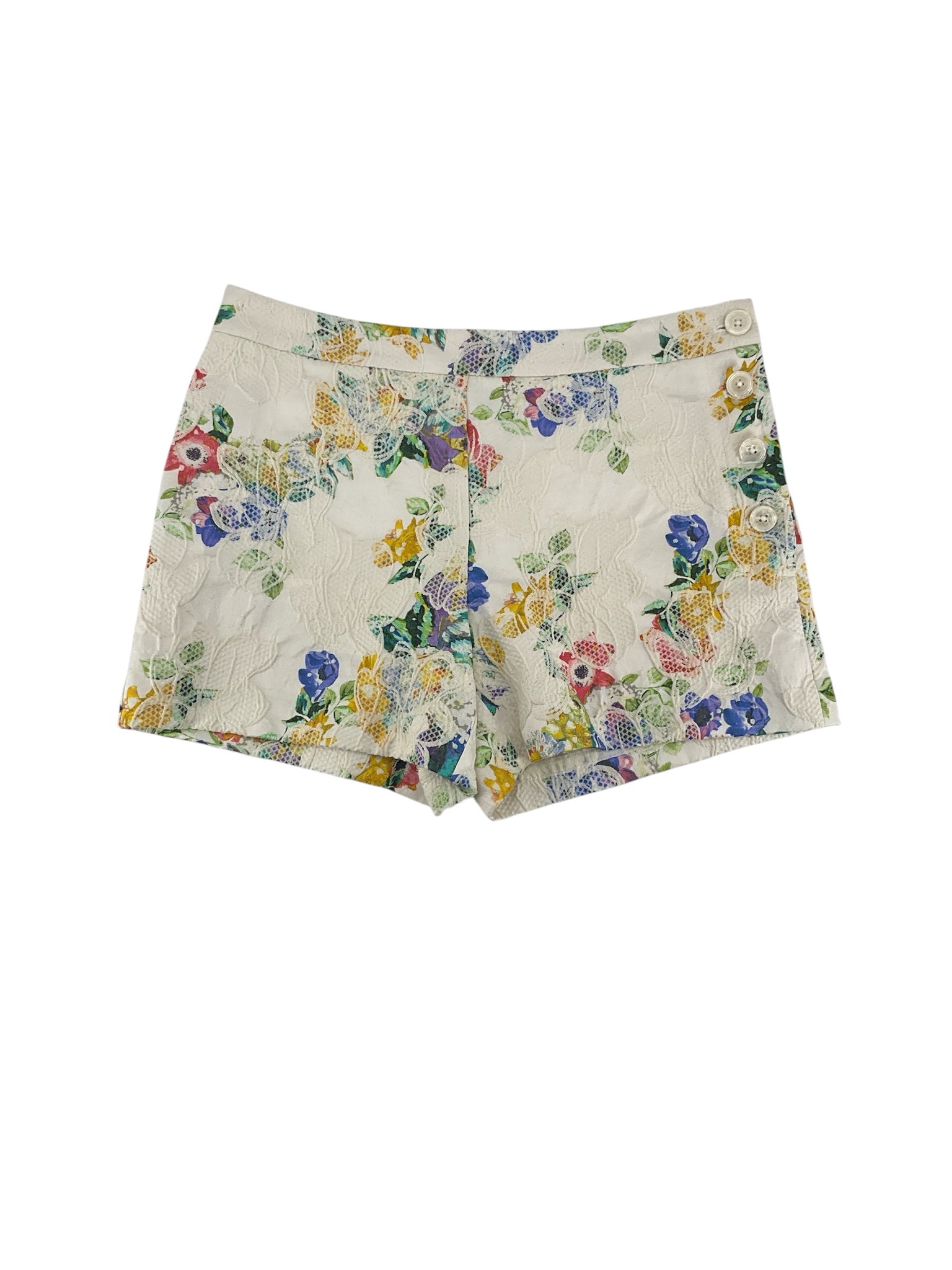 Elevenses Anthropologie Floral Jacquard Tapestry Shorts Womens Size 8