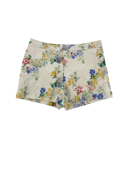 Elevenses Anthropologie Floral Jacquard Tapestry Shorts Womens Size 8