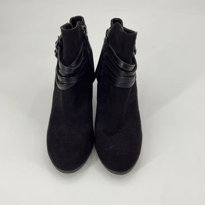 Massini Black Buckle Booties Size 7.5 - front view