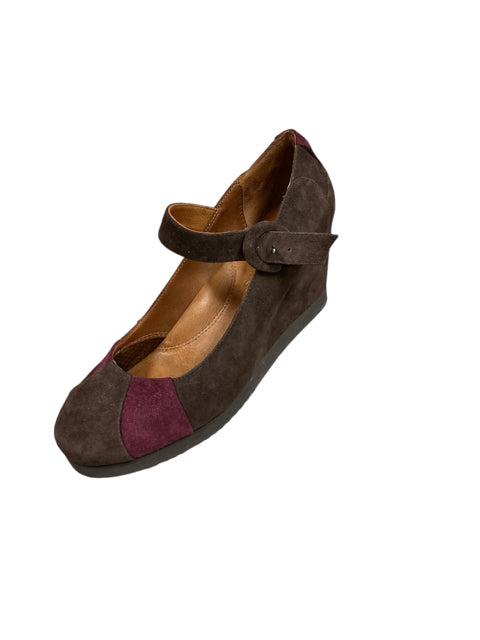 Gentle Souls Shoe Size 9 Brown/Maroon suede Wedges