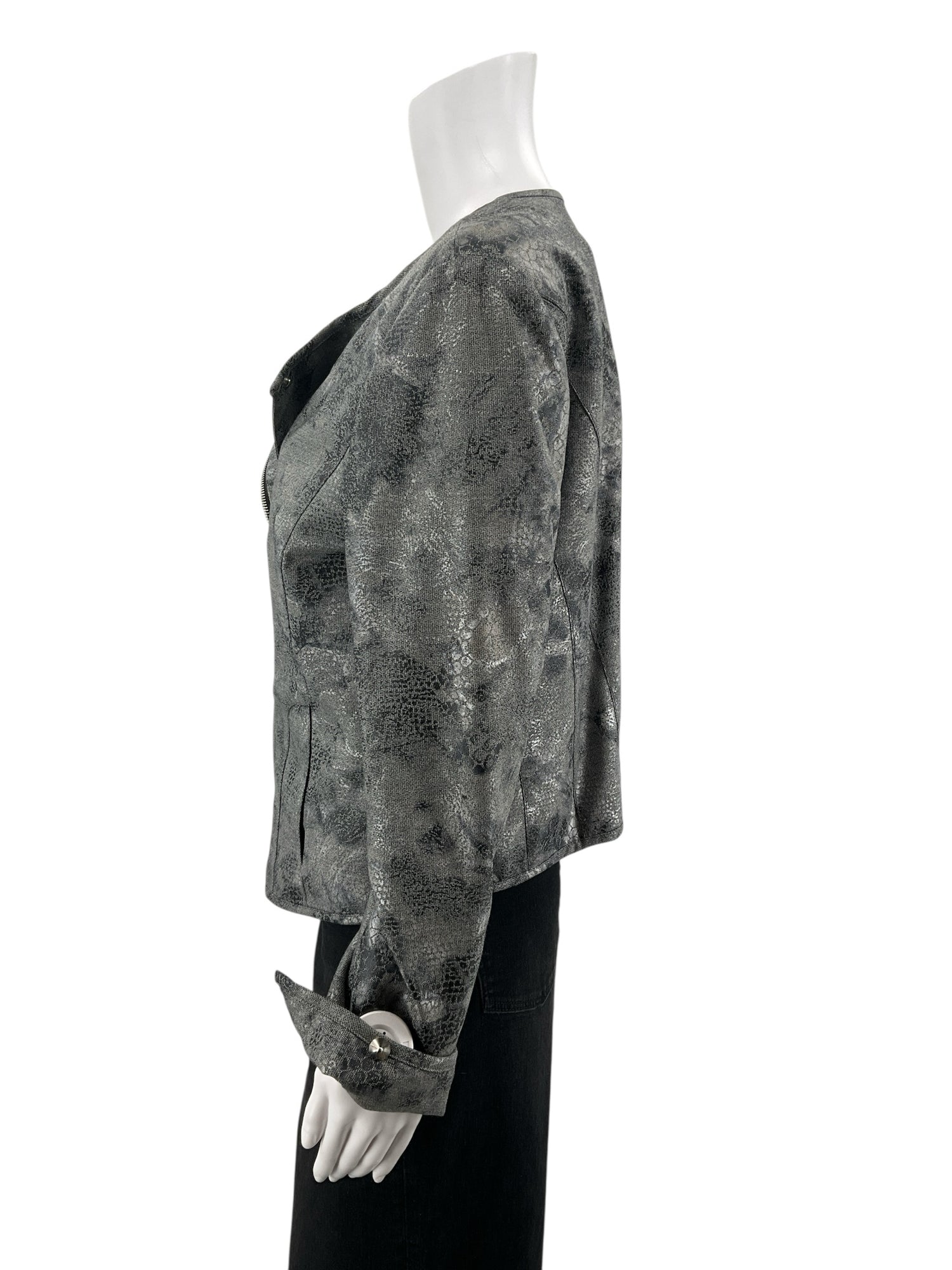 Kenneth Cole New York Snake Print Moto Jacket - Size Medium - ONLINE ONLY