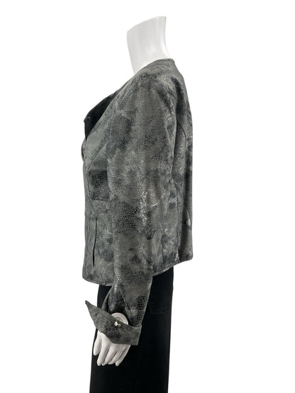 Kenneth Cole New York Snake Print Moto Jacket - Size Medium - ONLINE ONLY