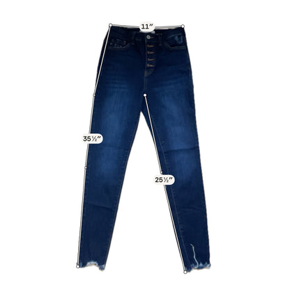 KanCan Jeans Womens Size 5 High Rise Super Skinny Raw Hem Dark Wash KC7273RH