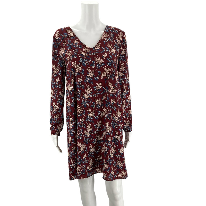 Madewell Maroon/Blue/Cream Floral Pre-Owned Ladies Dress - Size Small - Margaret’s Fine Consignment