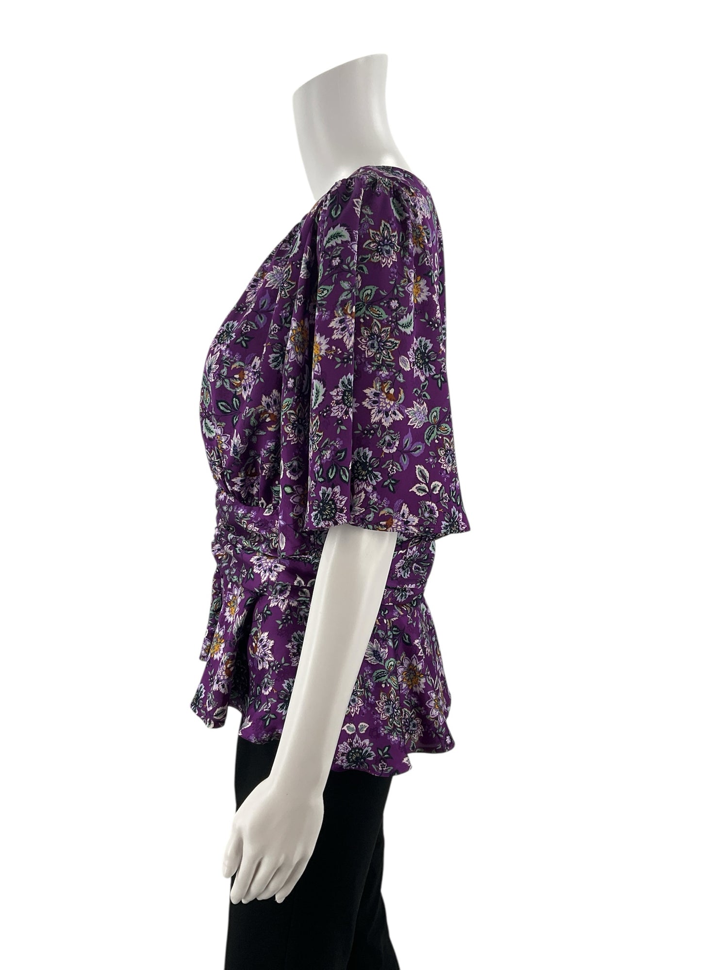 Loft Purple Floral Pre-Owned Ladies Top - Size 10