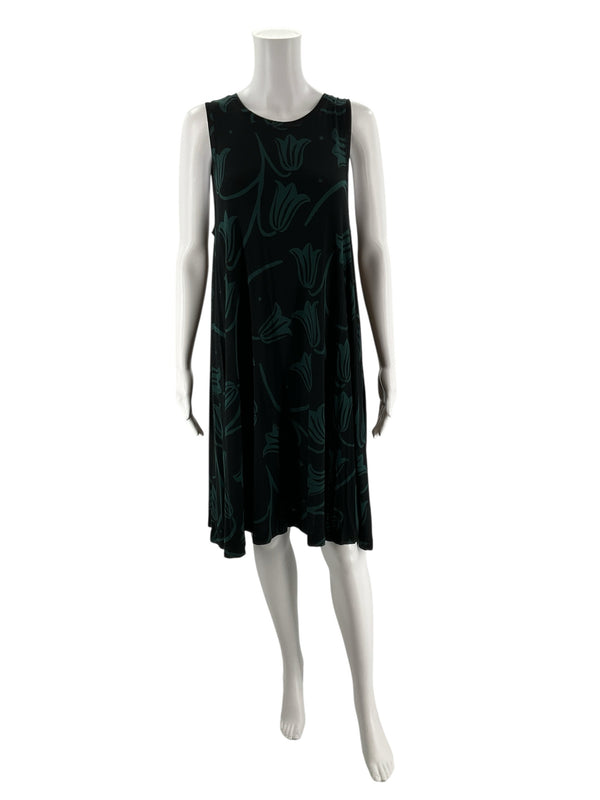 Ann Taylor Black/Green Pre-Owned Ladies Dress - Size Large