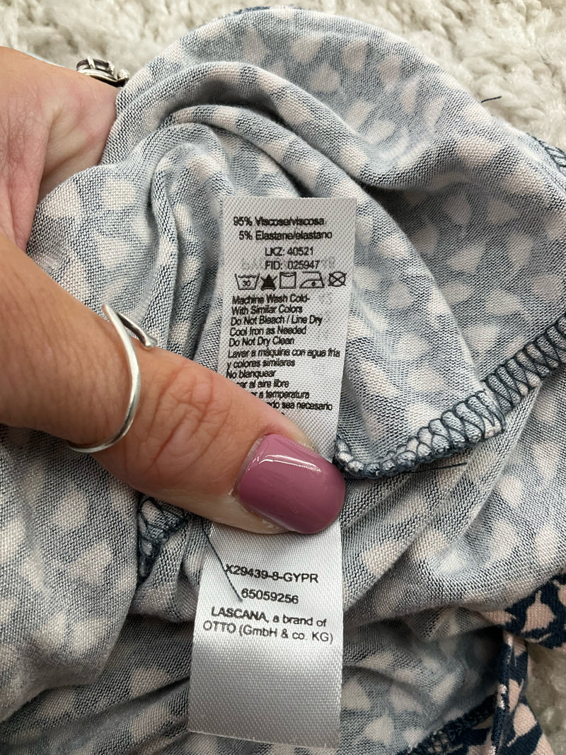 Lascana Navy/Pink Print Pre-Owned Ladies Dress - Size Small