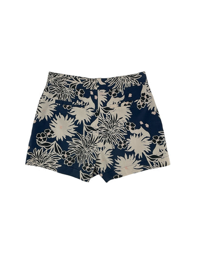 1901 (A Nordstrom Brand) navy/tan Shorts 1901 Nordstrom Floral Print Tailored Shorts Navy Tan Size 0 - Size 0