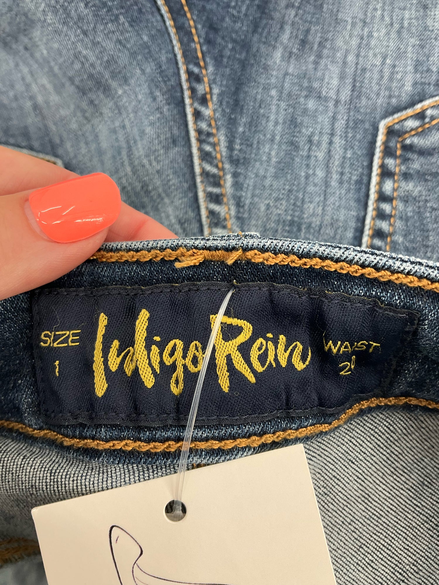Indigo Rein Blue Shorts Low Rise Button Fly Distressed Denim Shorts Y2K Style Size 1 - Size 1