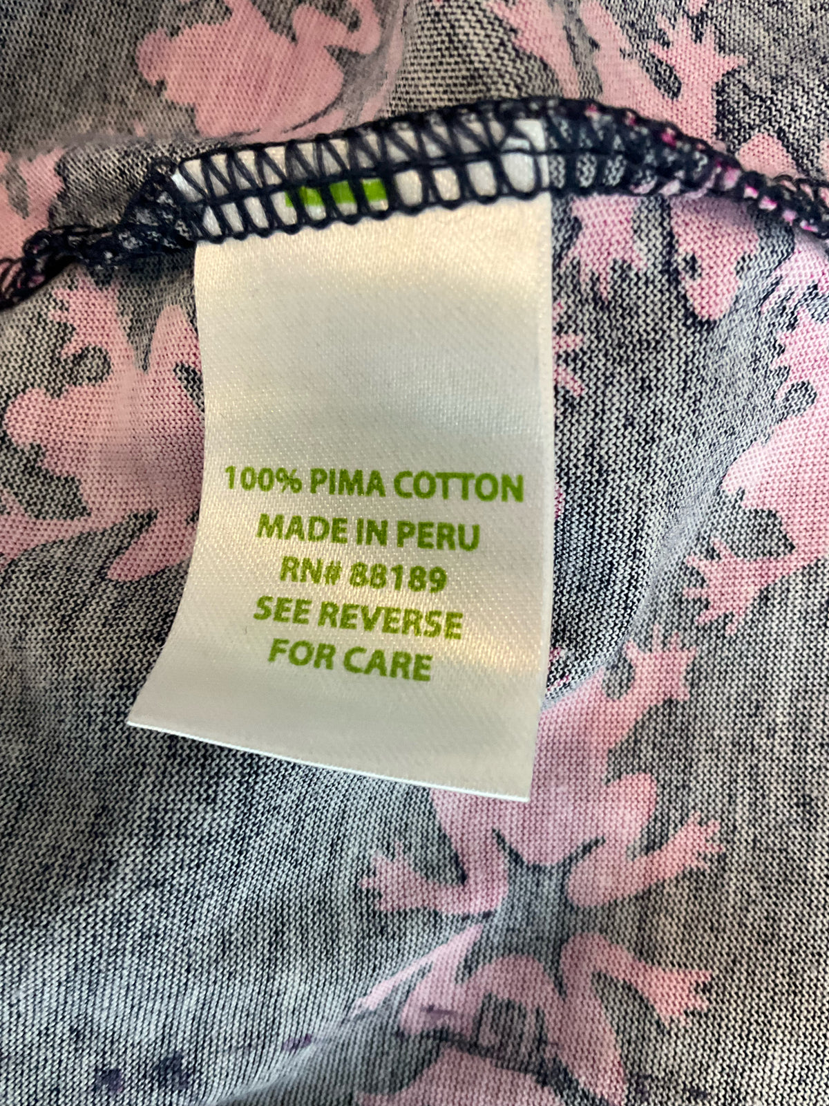 Lilly Pulitzer Skipper Popover Henley Top Downstairs Print Navy Pink Size L - Downstairs
