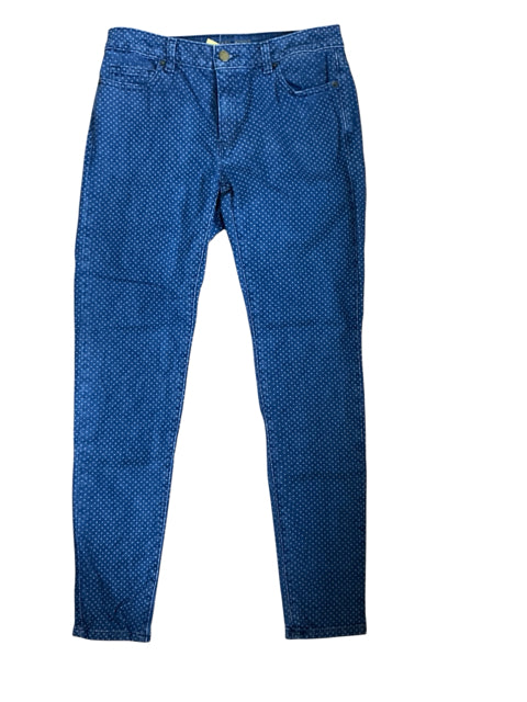 Michael Kors Skinny Fit Dot Jacquard Jeans Blue Stretch Mid Rise Size 4 - ONLINE ONLY