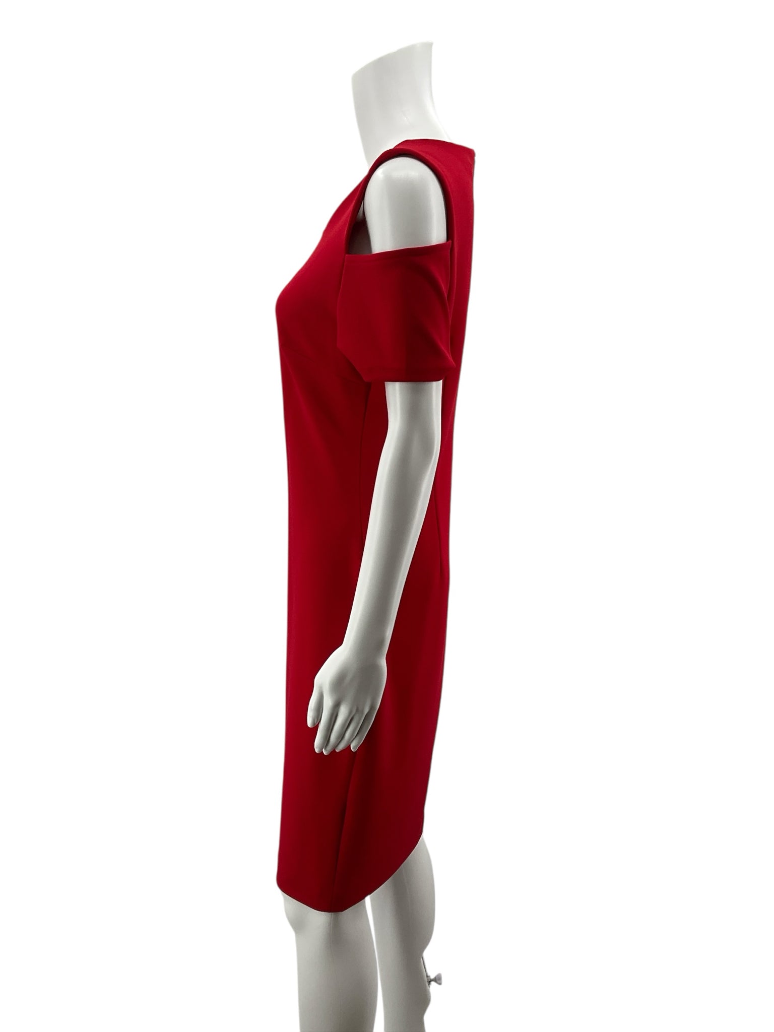 Tommy Hilfiger Red Cold Shoulder Ponte Knit Sheath Dress Size 10