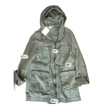 BP. Olive Green Cotton Twill Utility Anorak Jacket | Size Medium