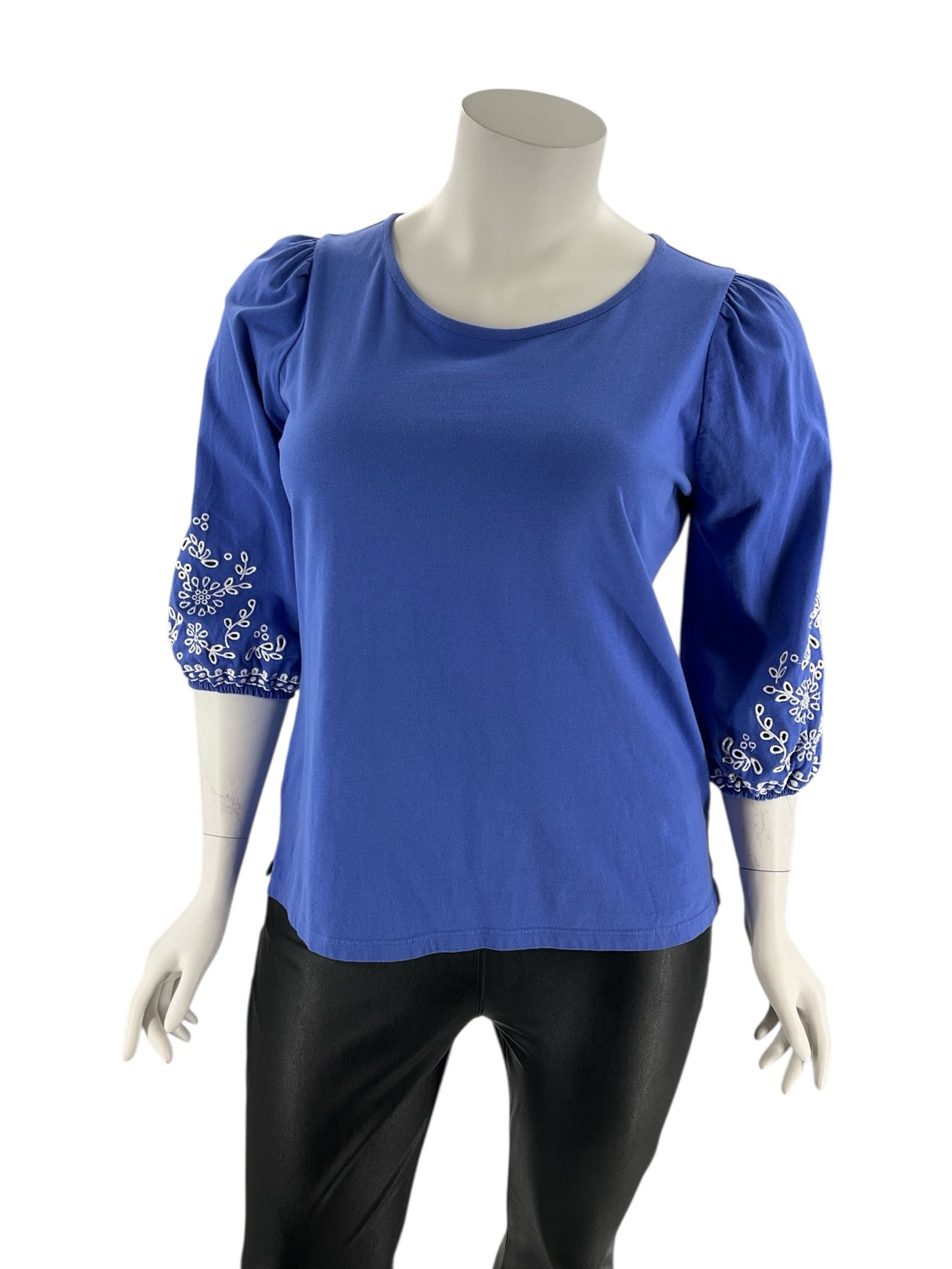 Talbots Blue Solid Pre-Owned Ladies Short Sleeve Top - Size 1X