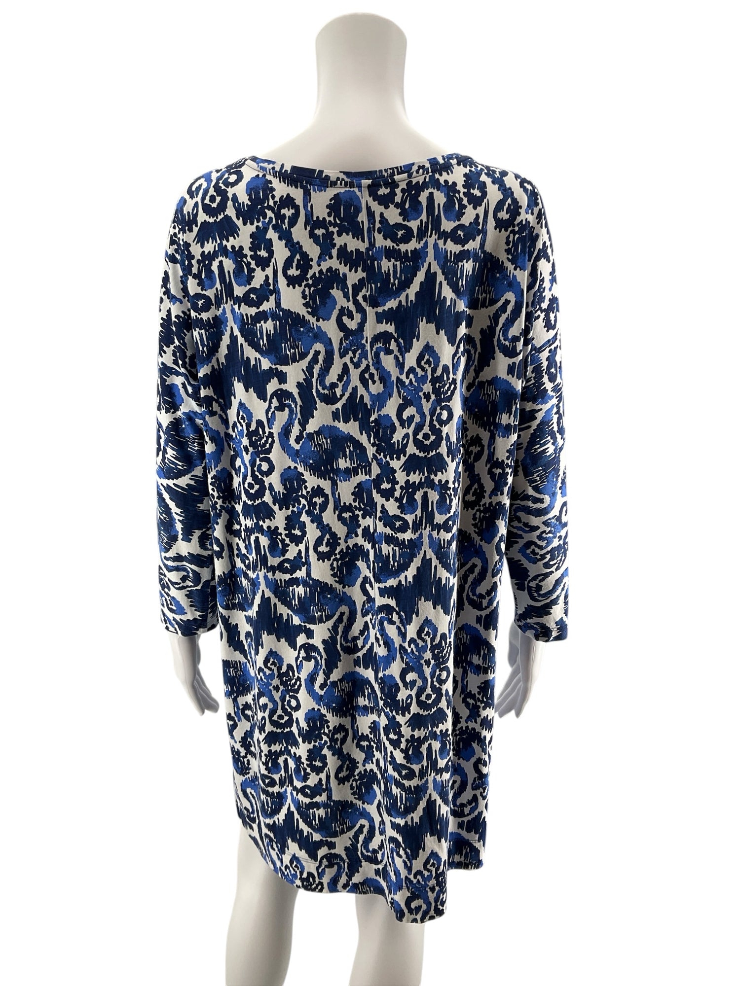 Lilly Pulitzer Size L white/blue Print Pre-Owned Ladies Dress