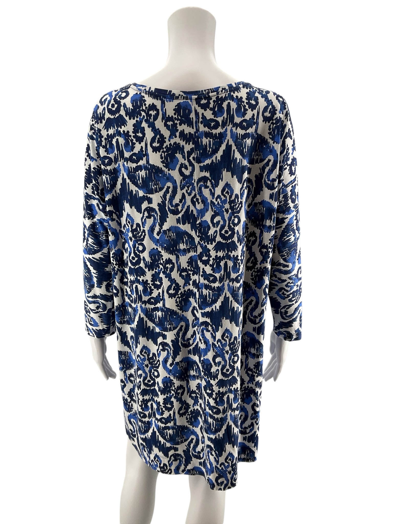 Lilly Pulitzer Size L white/blue Print Pre-Owned Ladies Dress
