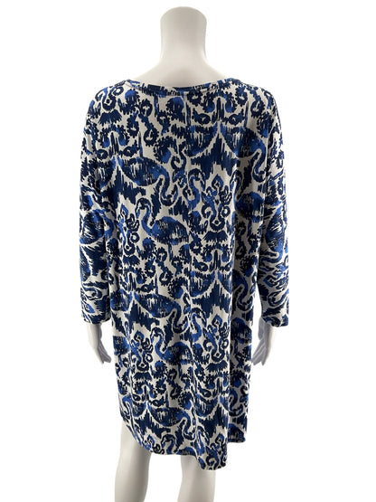 Lilly Pulitzer Size L white/blue Print Pre-Owned Ladies Dress