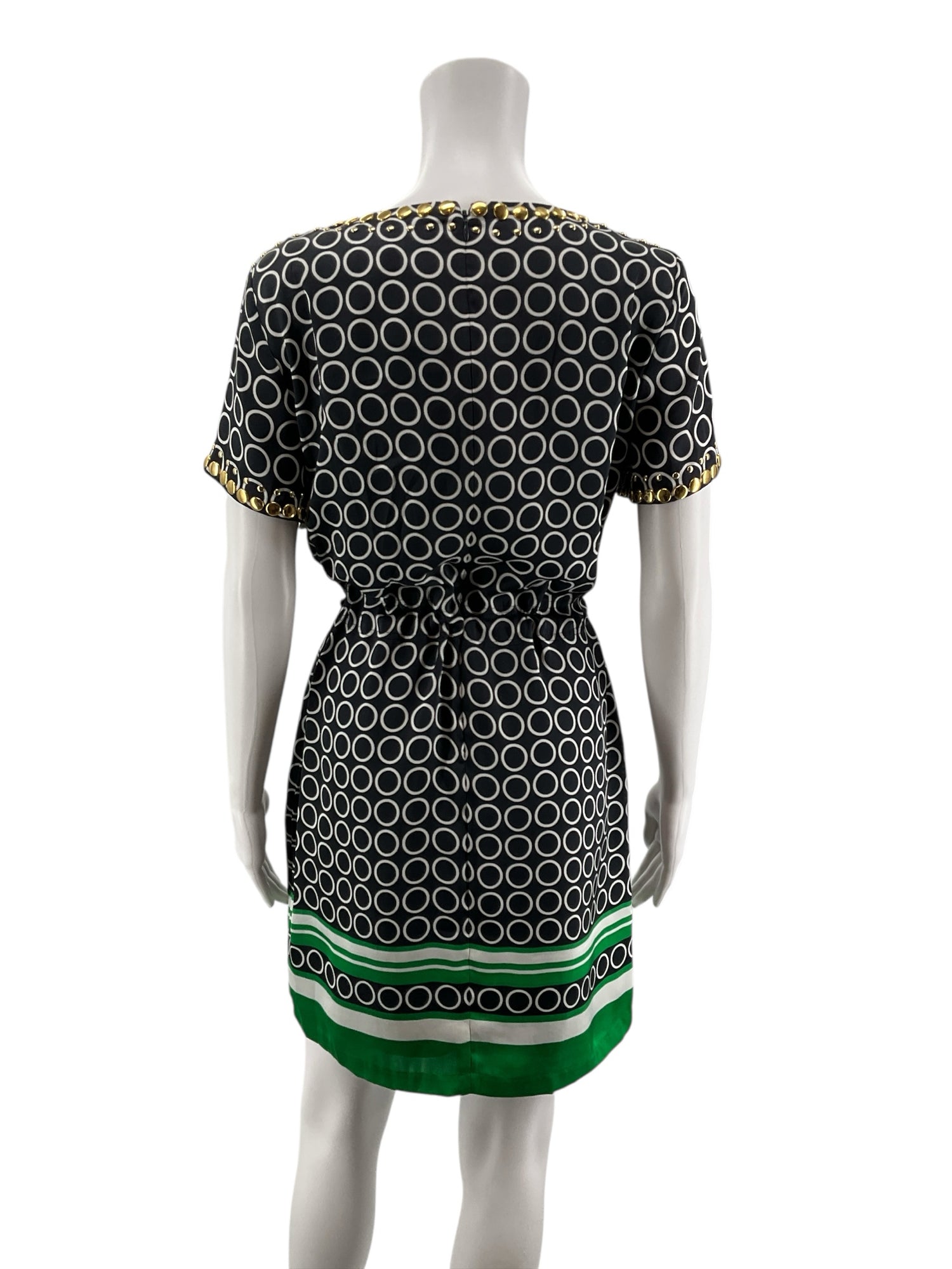 MICHAEL Michael Kors navy/white/green/gold short sleeve dress michael kors Size S navy/white/green/gold Circles Pre-Owned Ladies Dress - Size S