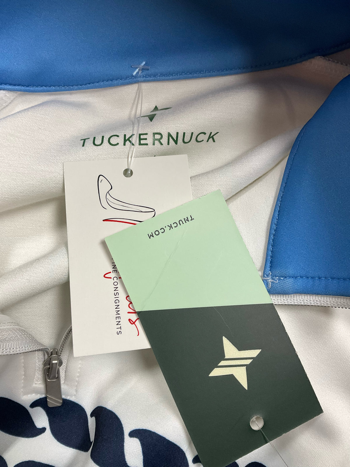 Tuckernuck Hyannis Half-Zip Pullover Navy Rope Stripe Top Size M/L