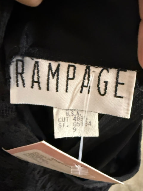 Rampage Black Floral Lace Fit &amp; Flare Sleeveless Dress Size 9