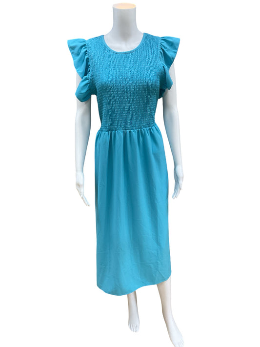 Michelle McDowell Size L Aqua Solid Dress