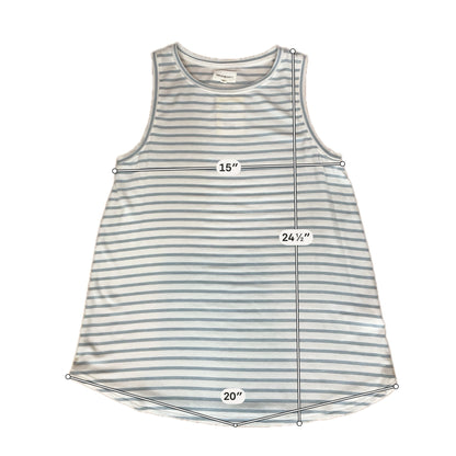 Thread &amp; Supply Hattie Rib Knit Tank Top Sky Blue Stripe Size Small