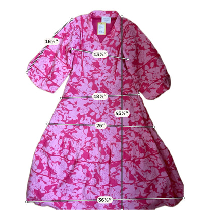 Hyacinth House pink/dark pink Maxi Hayes Pink Floral Silhouette Print Tiered Mini Dress Size Small - Size S