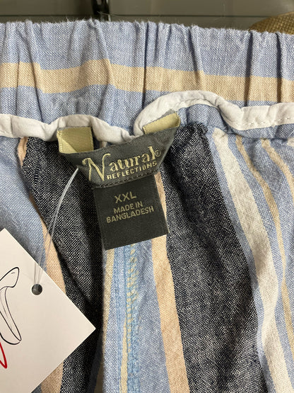 Natural Reflections Striped Linen Cotton Blend Pants | Size 2XL