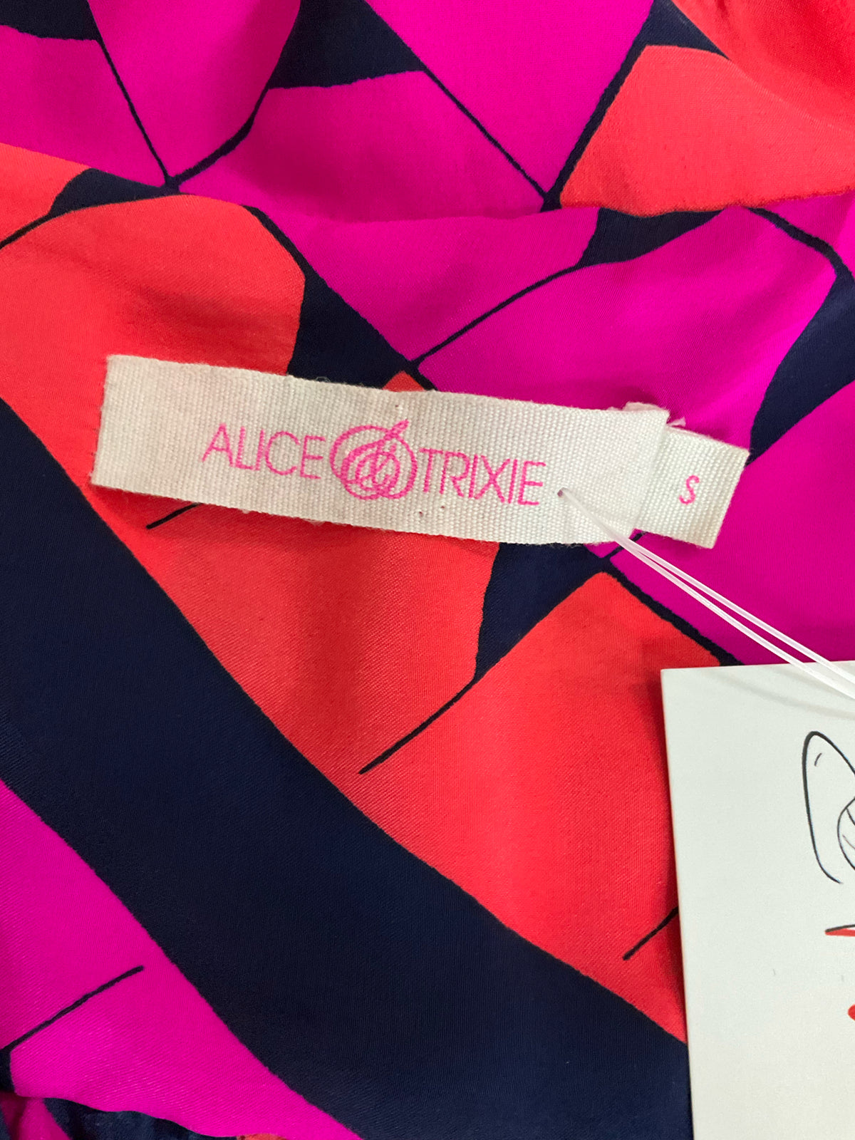 Alice &amp; Trixie Geometric Print Silk Tie-Waist Mini Dress Size Small - ONLINE ONLY