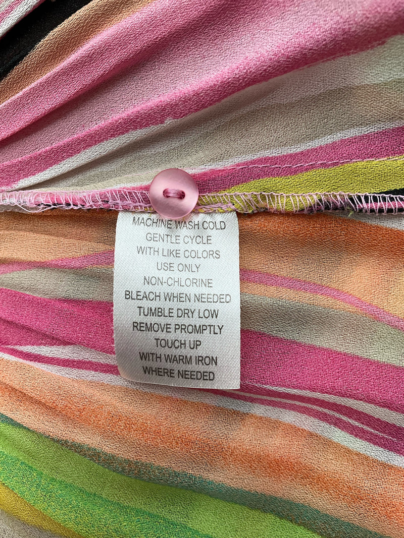 Sunny Leigh Multi Stripe Pre-Owned Ladies Top - Size Large Petite