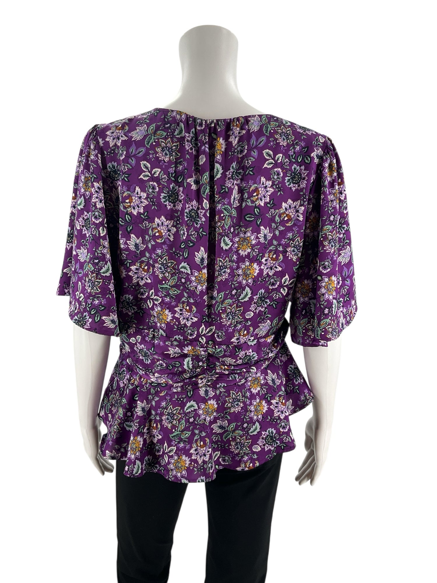 Loft Purple Floral Pre-Owned Ladies Top - Size 10