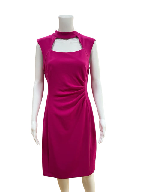 Tahari by Arthur S. Levine Pink Sheath Tahari Size 8 Pink Solid Pre-Owned Ladies Dress - Size 8