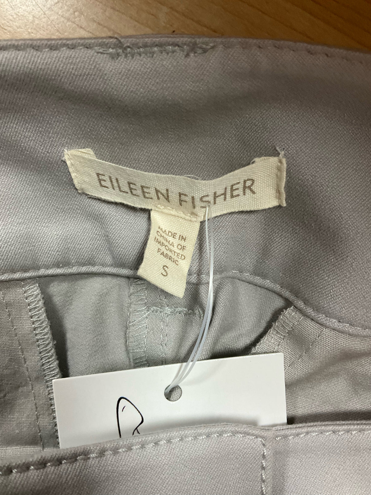Eileen Fisher Organic Cotton Stretch Straight Leg Ankle Pants Gray Small - ONLINE ONLY