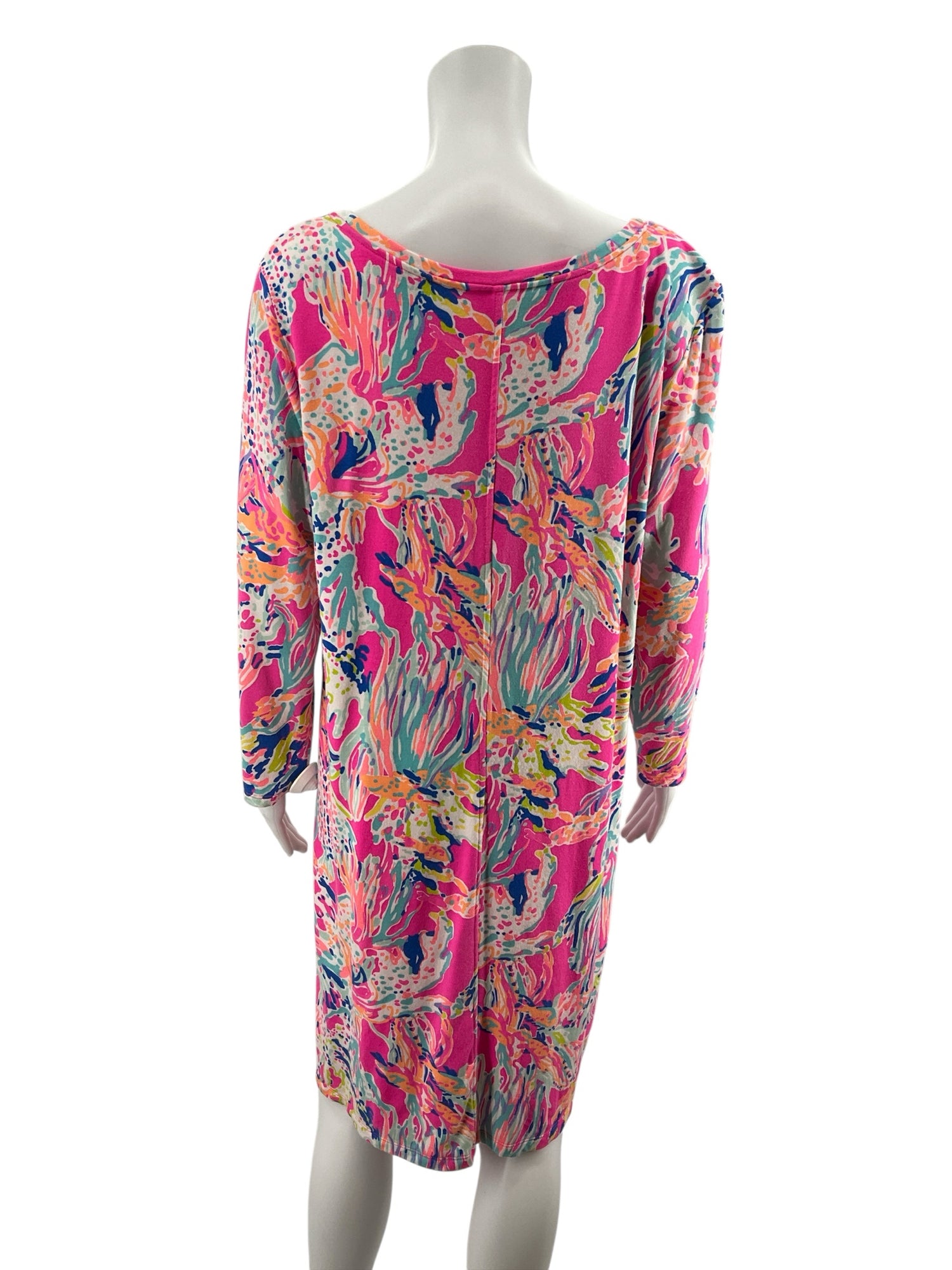 Lilly Pulitzer Pink/Blue/Aqua Coral Pre-Owned Ladies Dress - Size XL