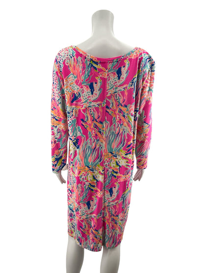 Lilly Pulitzer Pink/Blue/Aqua Coral Pre-Owned Ladies Dress - Size XL