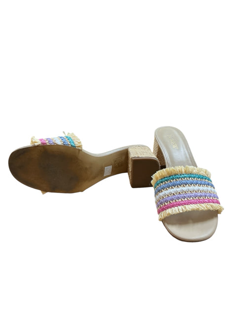 J Crew Shoe Size 7.5 tan/multi Stripe Pre-Owned Ladies Sandals
