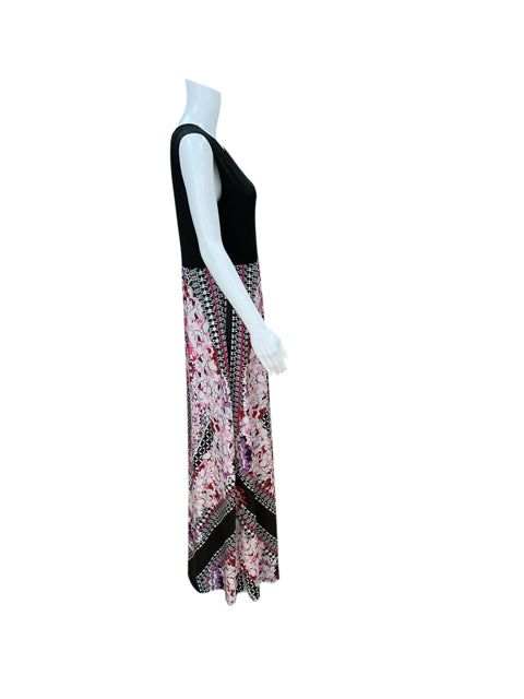 Ruby Rd. Size Large Mosaic Floral Sleeveless Maxi Dress Black Pink - ONLINE ONLY
