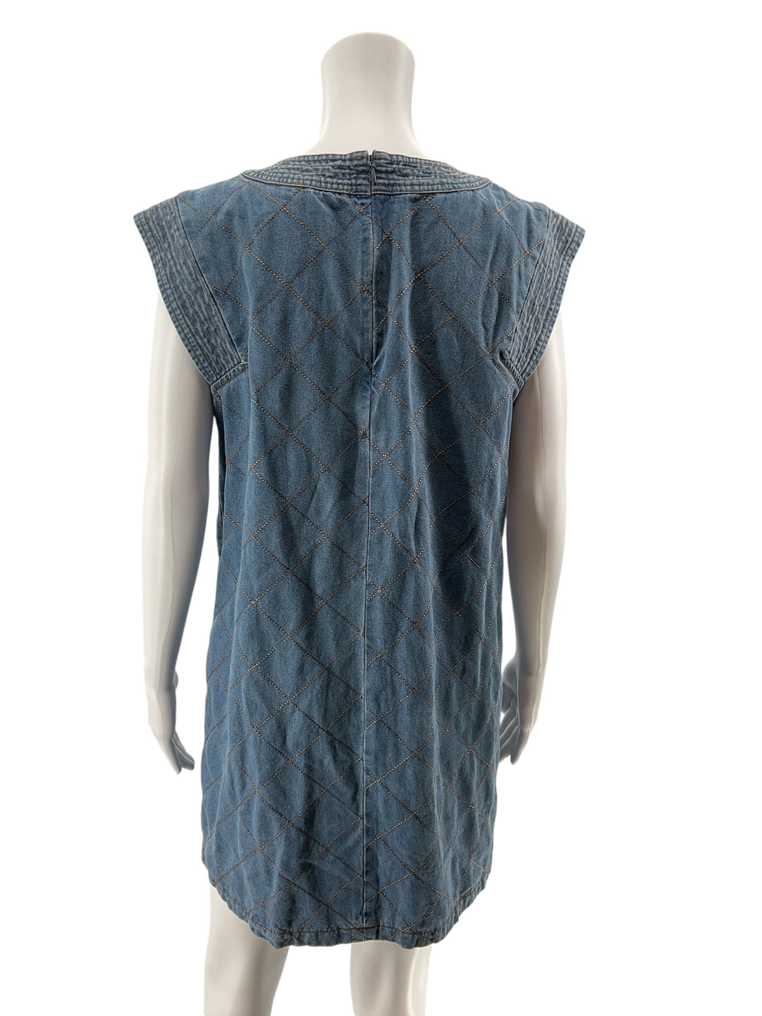 Entro Quilted Denim Shift Dress | Size Medium