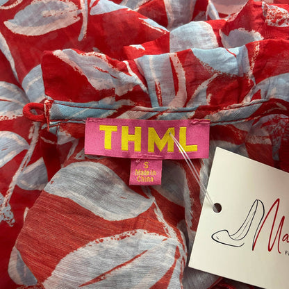 THML Red/Light Blue Print Top - Size Small - Margaret’s Fine Consignment