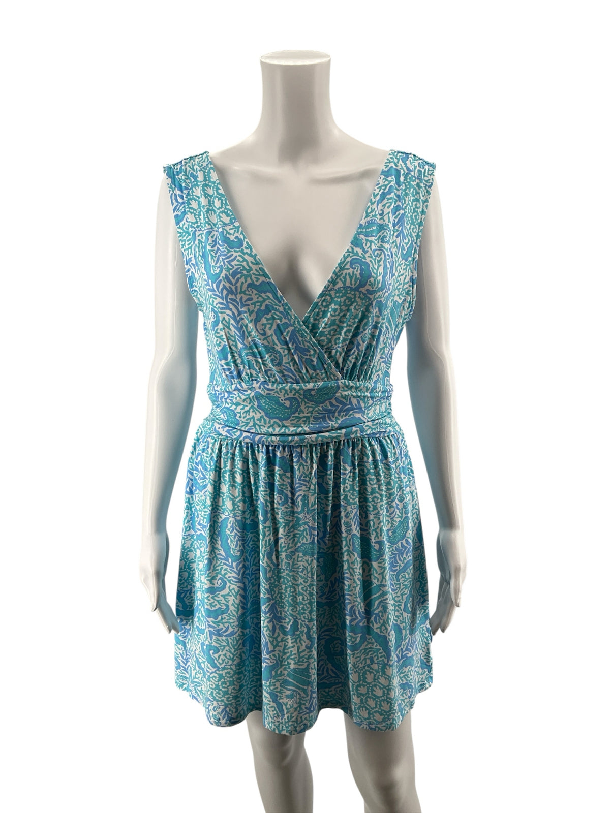 Lilly Pulitzer Essie Dress Aqua La Vista Floral Wrap NWT Size Medium - ONLINE ONLY