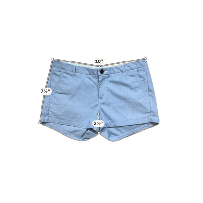 H&amp;M L.O.G.G. Pinstripe Cuffed Chino Shorts Mid Rise Blue White Size 8
